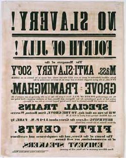 No Slavery! Fourth of July! The Managers of the Mass. Anti-Slavery Soc`y ... Broadside